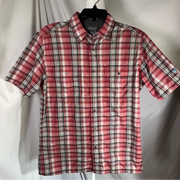 Kuhl Other - Kuhl Men's Eluxur Plaid Button Down Shirt Red & Gray Plaid Size Small‎ Gorpcore